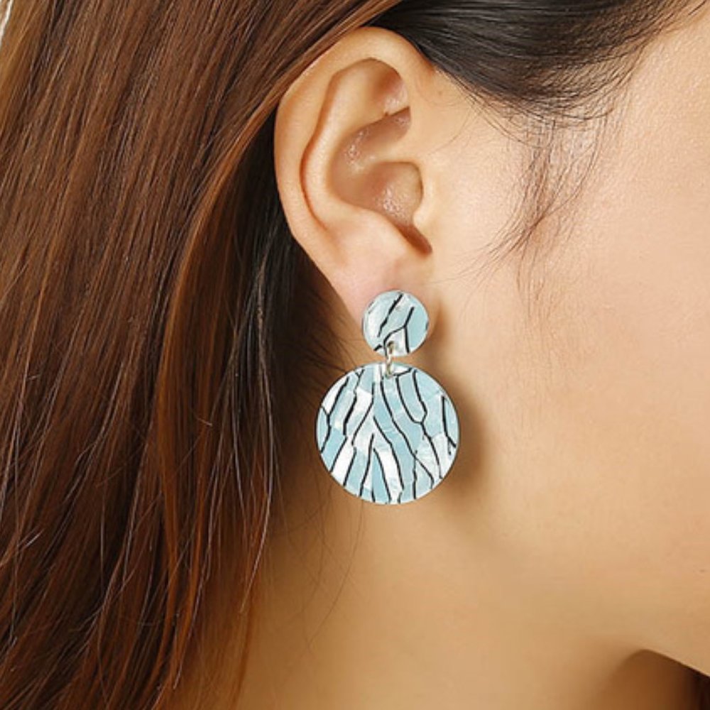5 for $25 Baby Blue Acrylic Geometric Earrings - Picture 2 of 3